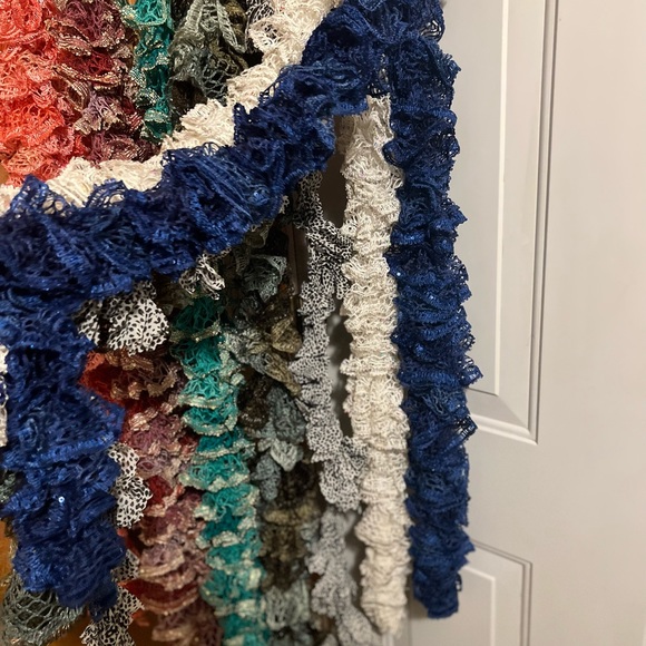 Hand-crafted scarves bundle in a variety of colors. Sold as a bundle of 7. - Picture 3 of 3